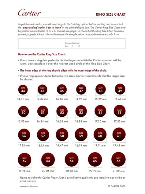 cartier ring sizing guide|cartier sizing chart.